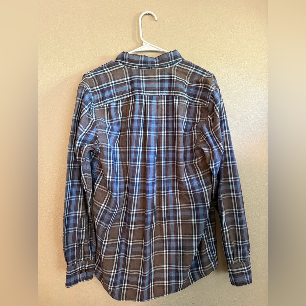 Roundtree & Yorke Outdoor Blue/Brown Plaid Men’s Button Down Flannel M - Picture 5 of 6